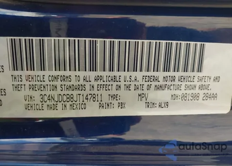 2018 Jeep Compass Limited 4X4 from USA, damaged, VIN 3C4NJDCB8JT147811